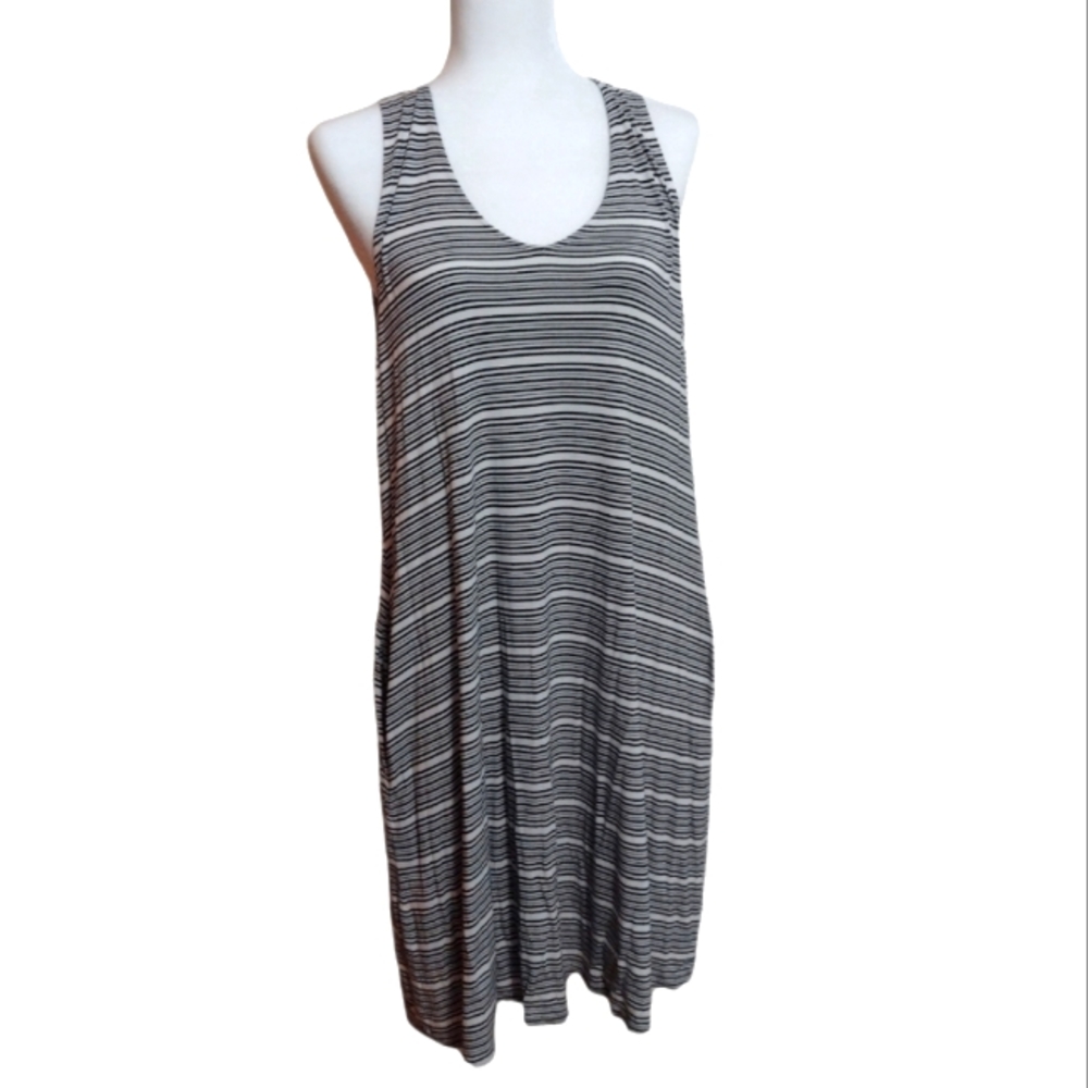 Striped swing dress with pockets